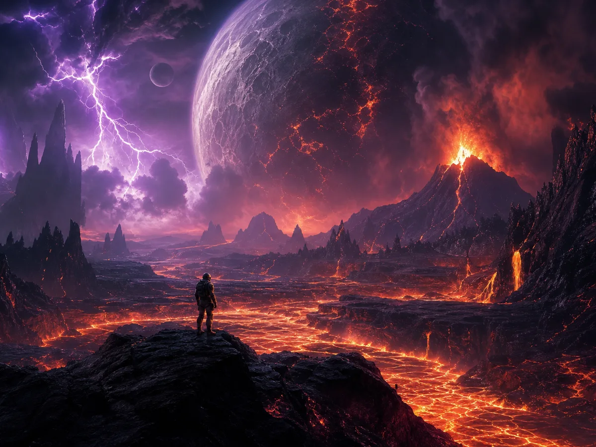 火山熔岩异星地表