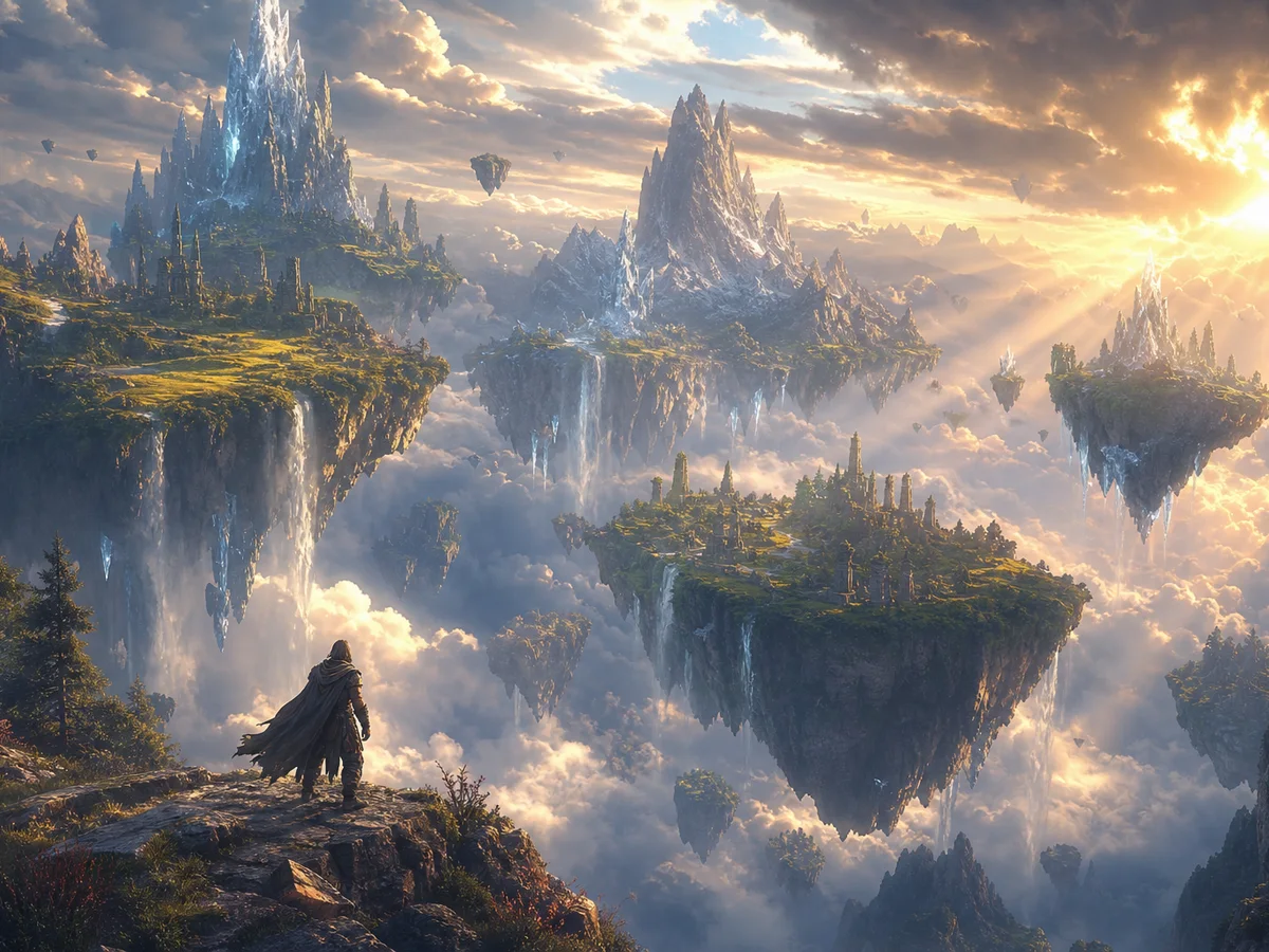 浮空群岛奇幻山景